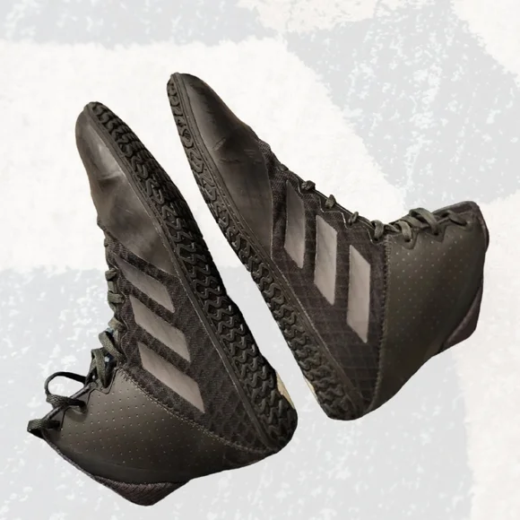 Adidas Shoes Men's Size 9 Mat Wizard 4 Carbon Black AC6971 Wrestling High Top - Picture 4 of 10
